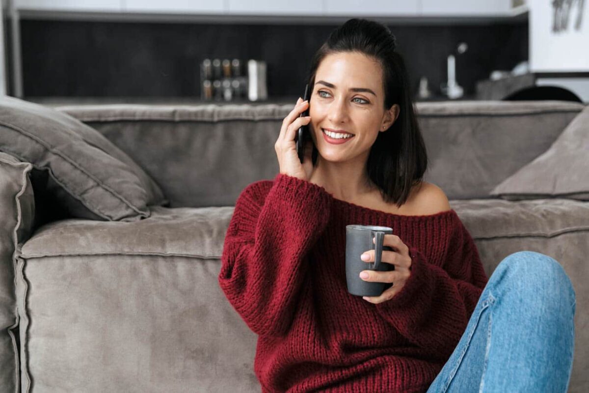 smart home, woman on phone