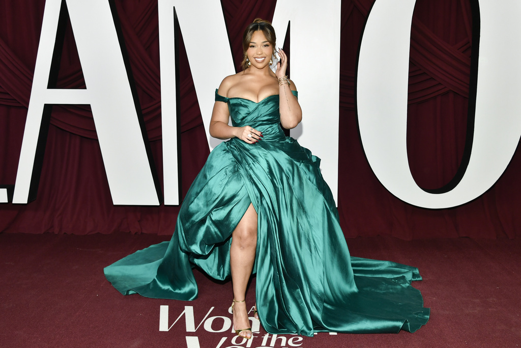Jordyn Woods attends the Glamour Women of the Year Awards at The Times Square Edition on Tuesday, Oct. 8, 2024, in New York. (Photo by Evan Agostini/Invision/AP)