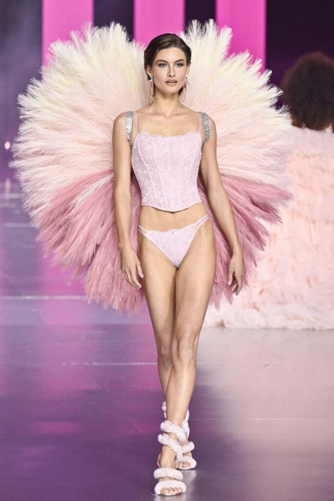 Grace Elizabeth walks the runway during the Victoria's Secret Fashion Show on Tuesday, Oct. 15, 2024, in the Brooklyn borough of New York. (Photo by Evan Agostini/Invision/AP)
