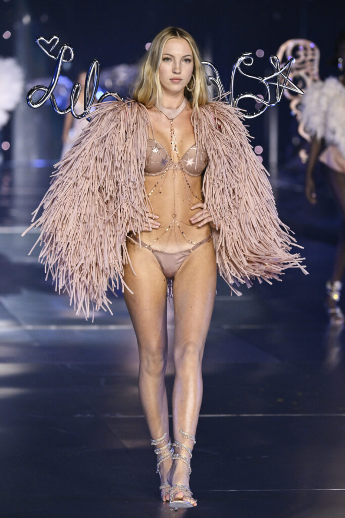 Lila Moss walks the runway during the Victoria's Secret Fashion Show on Tuesday, Oct. 15, 2024, in the Brooklyn borough of New York. (Photo by Evan Agostini/Invision/AP)