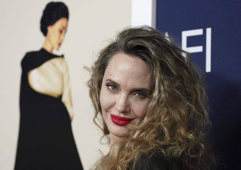 Angelina Jolie arrives at the AFI Fest premiere of "Maria" on Saturday, Oct. 26, 2024, at TCL Chinese Theater in Los Angeles. (Photo by Jordan Strauss/Invision/AP)