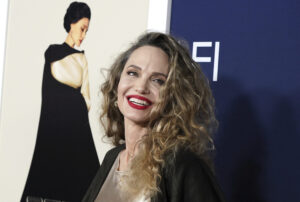Angelina Jolie arrives at the AFI Fest premiere of "Maria" on Saturday, Oct. 26, 2024, at TCL Chinese Theatre in Los Angeles. (Photo by Jordan Strauss/Invision/AP)