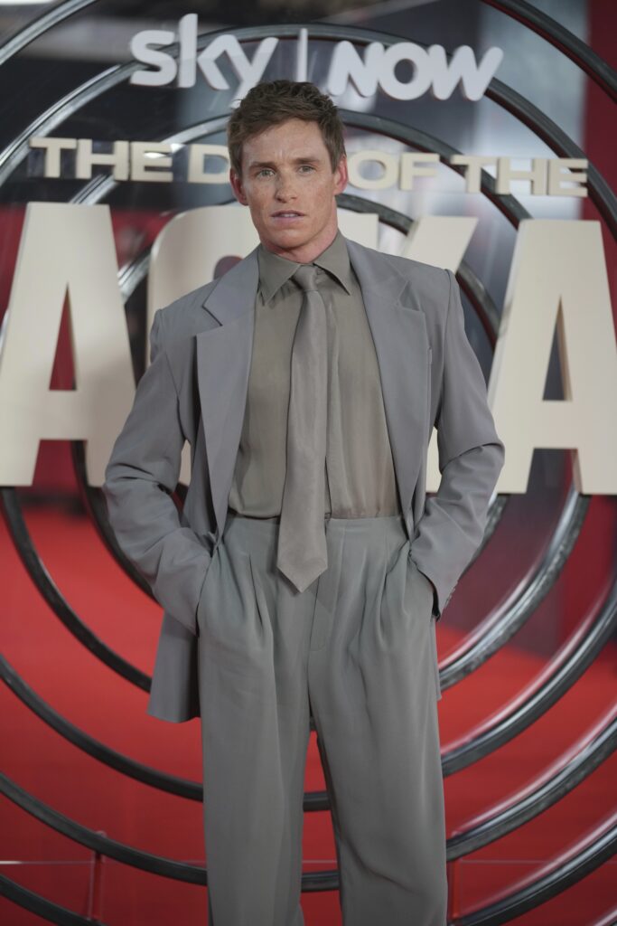 British actor Eddie Redmayne poses for photos on the red carpet at the "The Day of the Jackal" premiere in London, Tuesday, Oct. 22, 2024. (AP Photo/Kin Cheung)