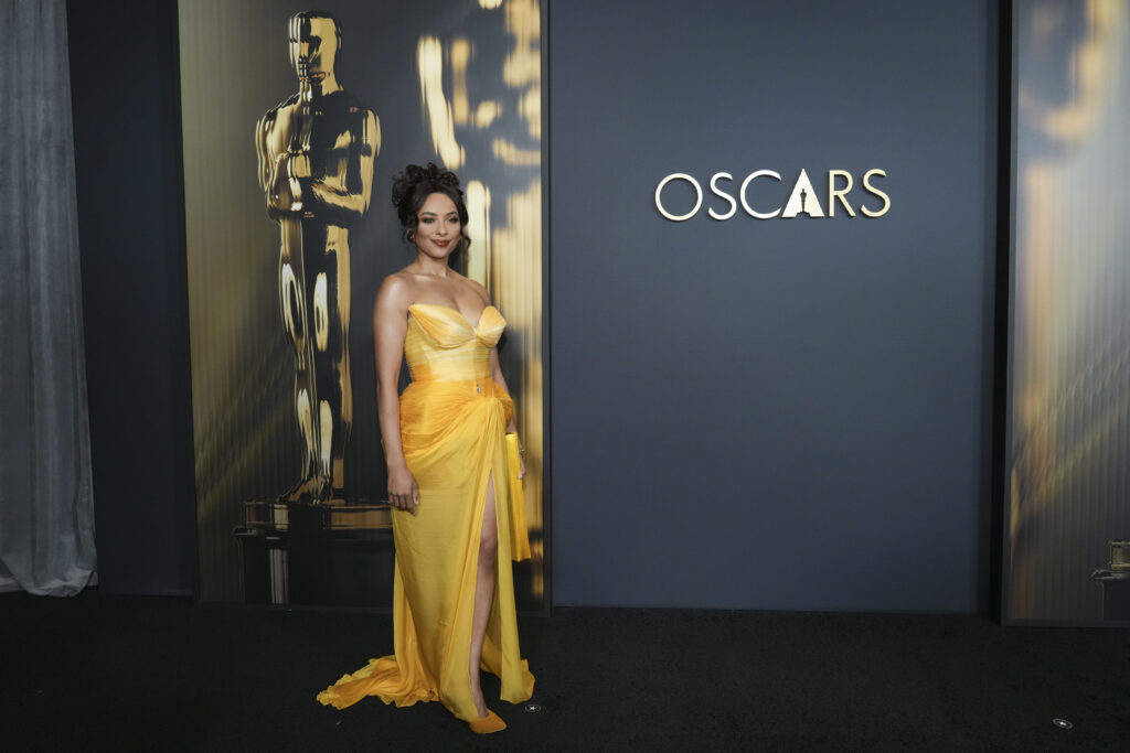 Kat Graham arrives at the 15th Governors Awards on Sunday, Nov. 17, 2024, at The Ray Dolby Ballroom in Los Angeles.