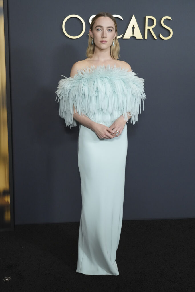 Saoirse Ronan arrives at the 15th Governors Awards on Sunday, Nov. 17, 2024, at The Ray Dolby Ballroom in Los Angeles.