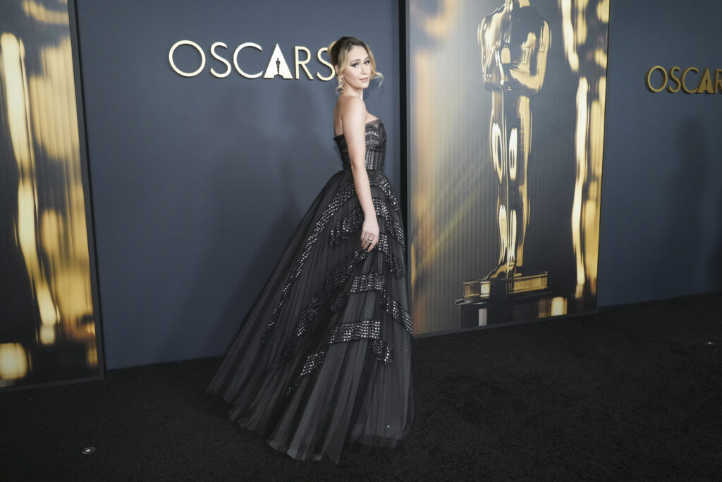 Maria Bakalova arrives at the 15th Governors Awards on Sunday, Nov. 17, 2024, at The Ray Dolby Ballroom in Los Angeles.