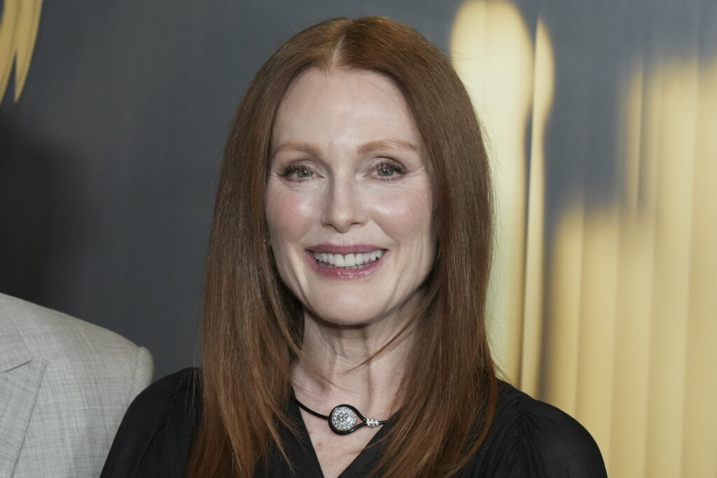 Julianne Moore arrives at the 15th Governors Awards on Sunday, Nov. 17, 2024, at The Ray Dolby Ballroom in Los Angeles.