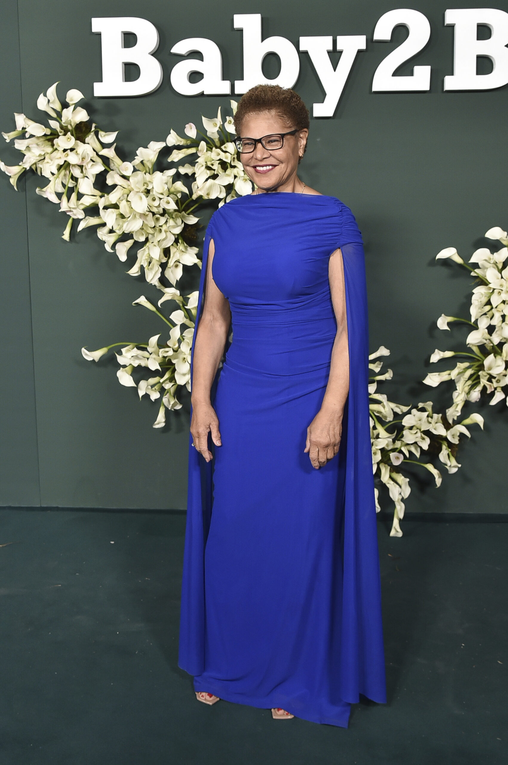Karen Bass arrives at the Baby2Baby Gala