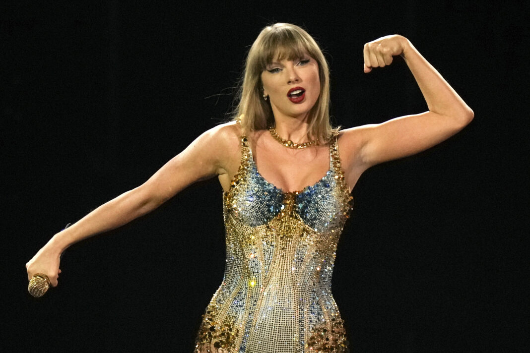 Taylor Swift performs during the opening show of the Toronto dates of The Eras Tour on Thursday, November 14, 2024. (Chris Young/The Canadian Press via AP)