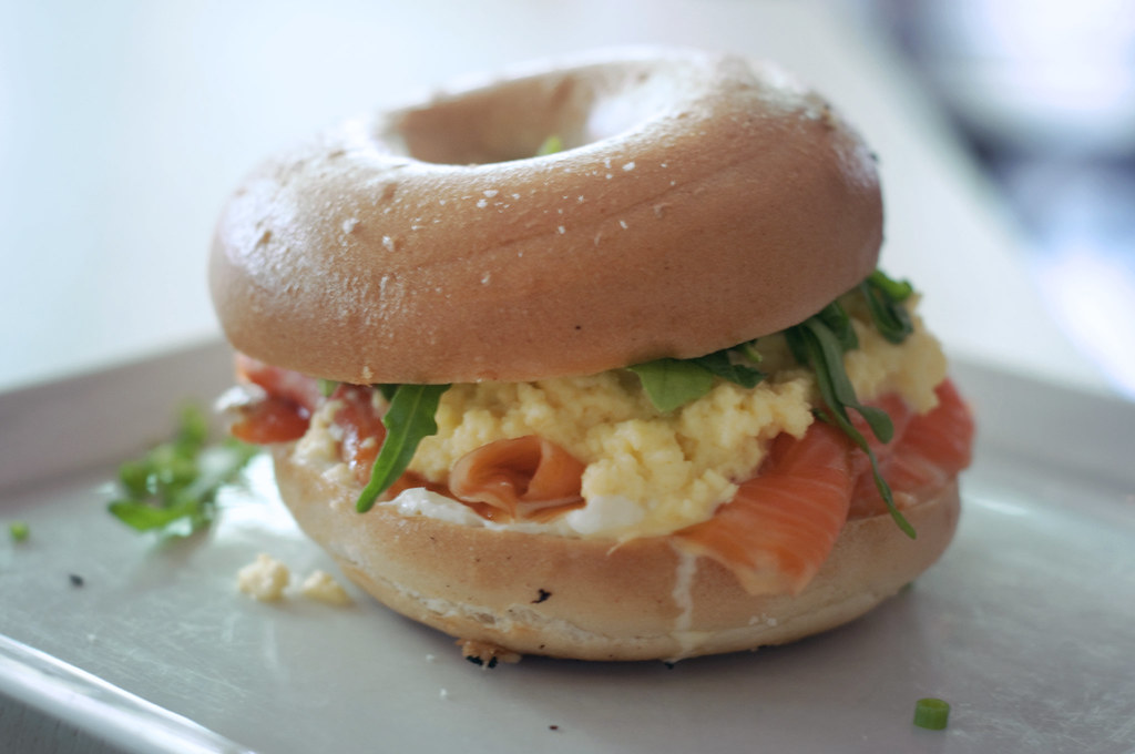 Smoked Salmon and Egg Bagel