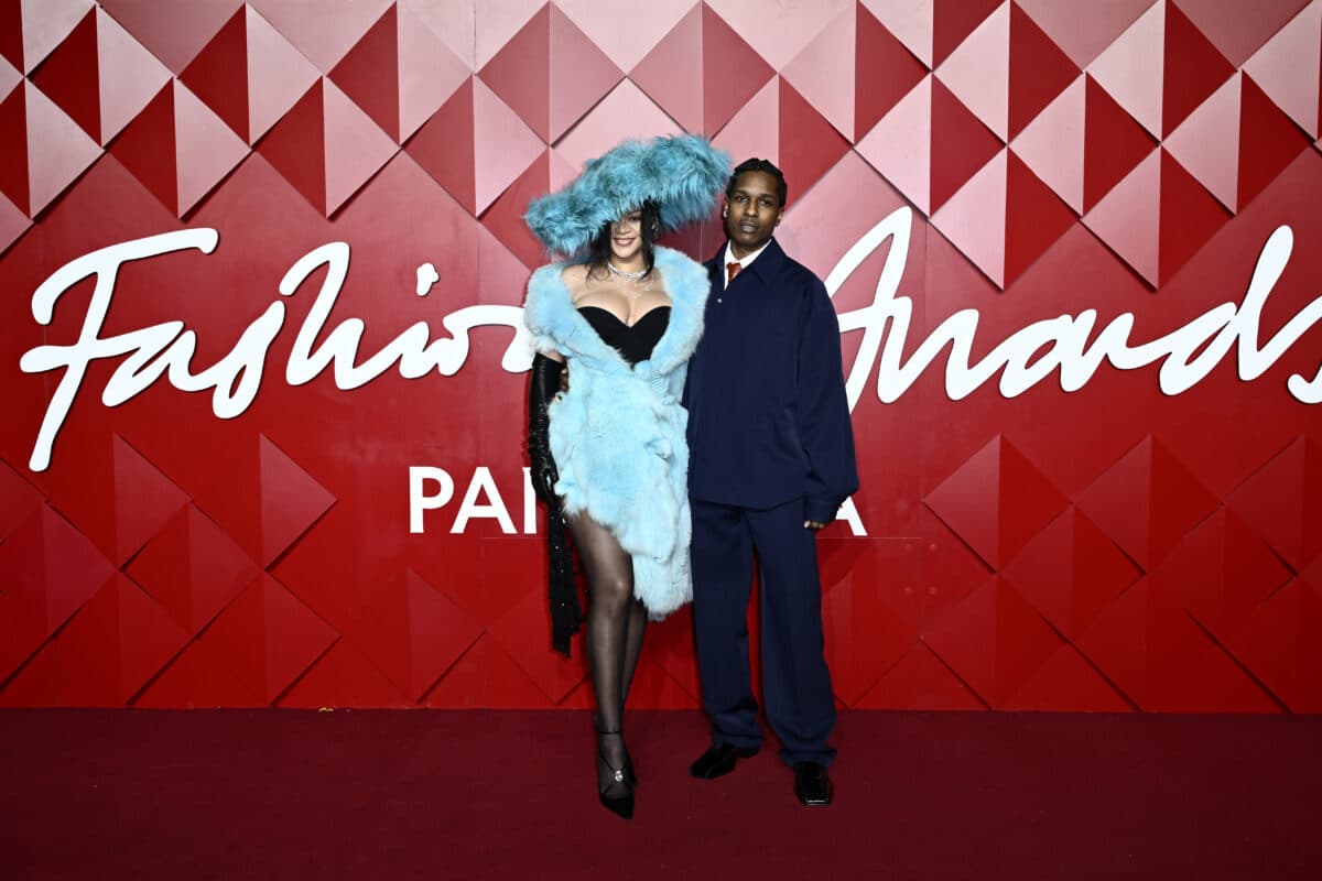 LONDON, ENGLAND - DECEMBER 02: Rihanna and A$AP Rocky attend The Fashion Awards 2024 presented by Pandora at the Royal Albert Hall on December 02, 2024 in London, England. (Photo by Gareth Cattermole/Getty Images for BFC)