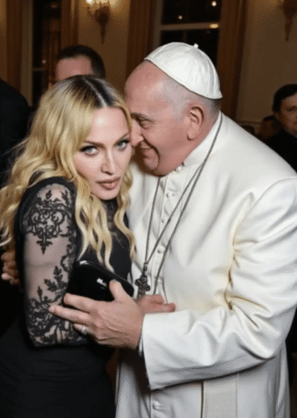 Madonna and Pope Francis, fake AI pics1