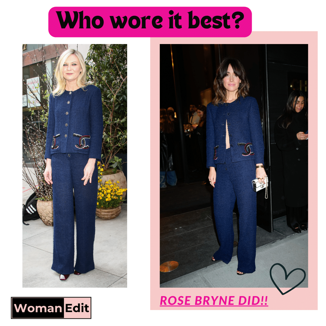Who wore it best: Navy Chanel Suit - Rose Bryne or Kirstin Dunst? @Womanedit.com