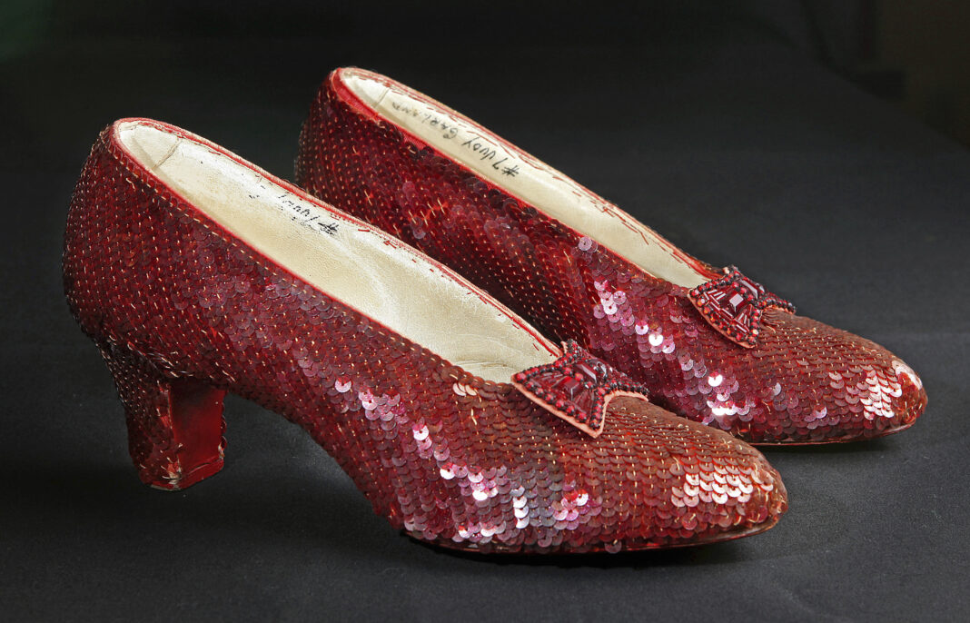 ruby slippers worn by Judy Garland in 