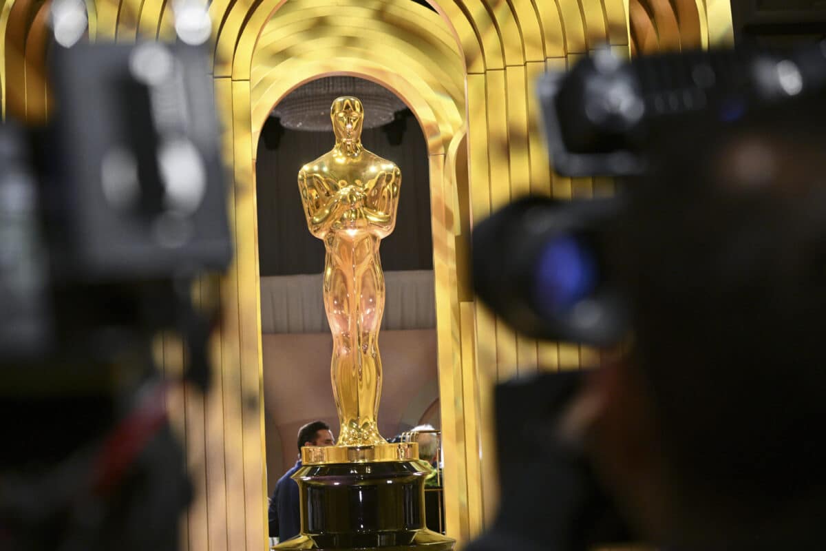 A view of the Oscar Statuette as decoration at the 96th Oscars Governors Ball Preview held at Ovation Hollywood on March 5, 2024 in Los Angeles, California. (Photo by Michael Buckner/Variety via Getty Images)