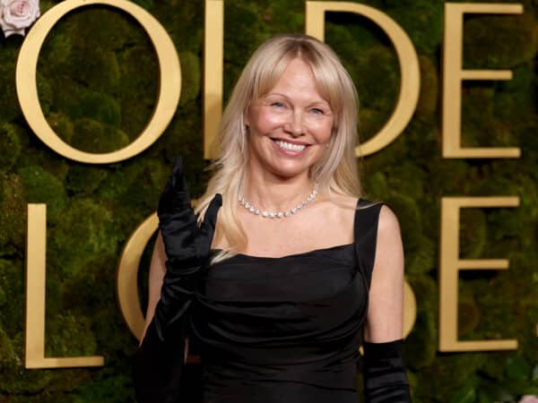 BEVERLY HILLS, CALIFORNIA - JANUARY 05: Pamela Anderson attends the 82nd Annual Golden Globe Awards at The Beverly Hilton on January 05, 2025 in Beverly Hills, California. (Photo by Matt Winkelmeyer/WireImage)