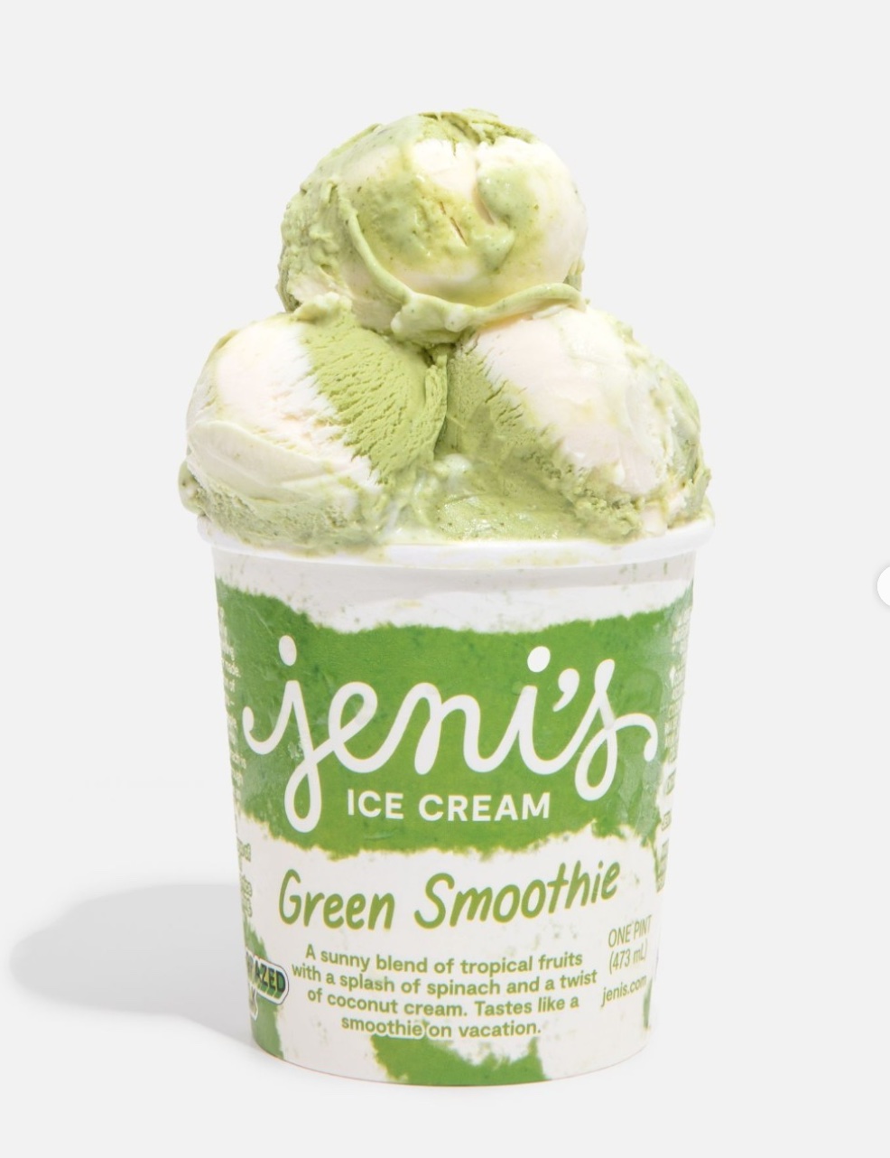 Jeni's ice cream - Green Smoothie A sunny blend of tropical fruits with a splash of spinach and a twist of coconut cream. Tastes like a smoothie on vacation (Photo: Website)