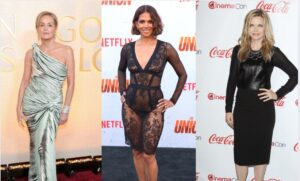 Sharon Stone, Michael Pfeiffer and Halle Berry donating clothes to the LA fire victims