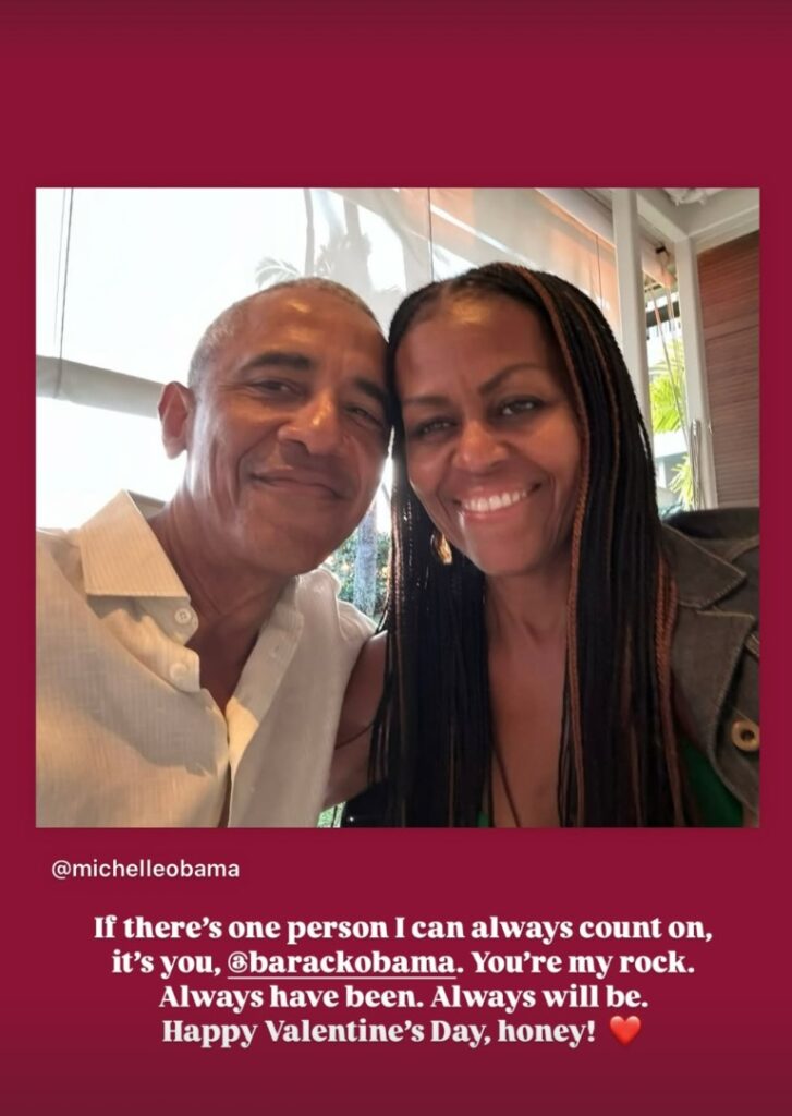 Barack and Michelle Obama Share Valentine’s Day Love (Phote: Michelle Obama/Instagram)