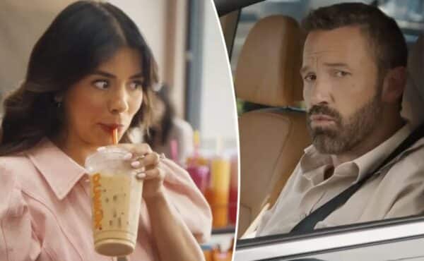 Jen Affleck in Dunkin' Ad with Ben Affleck