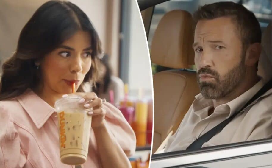 Jen Affleck in Dunkin' Ad with Ben Affleck