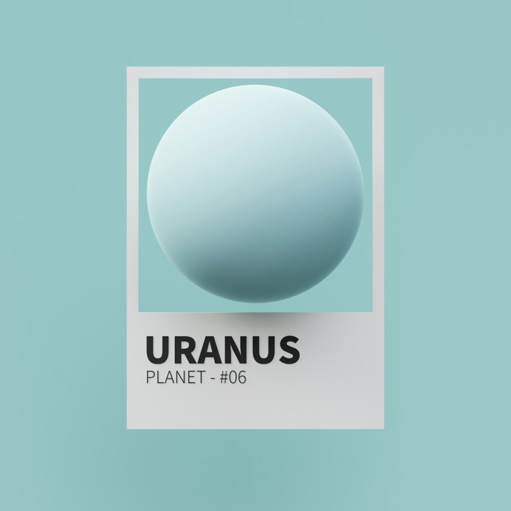 Uranus Retrograde, a picture of a round object with the name uranus on it