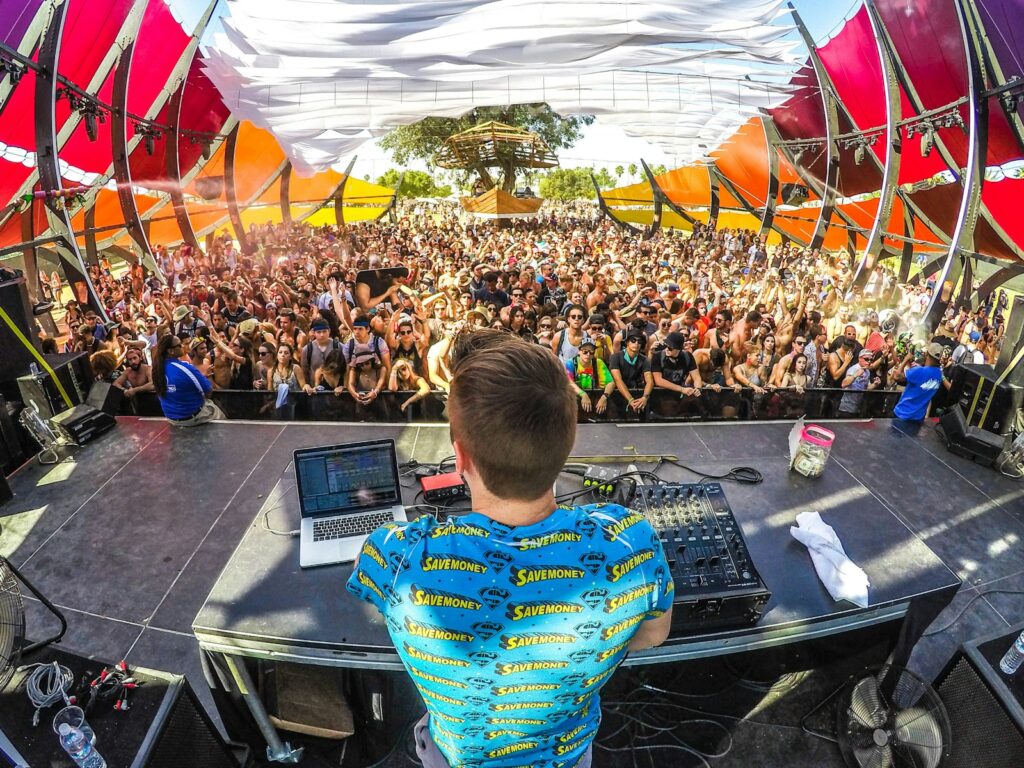 Coachella, DJ on stage in front of audience