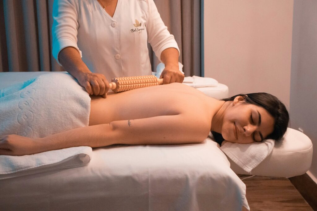 lymphatic massage - woman massaged