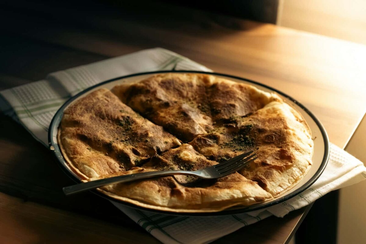 a plate of food on a table with a fork