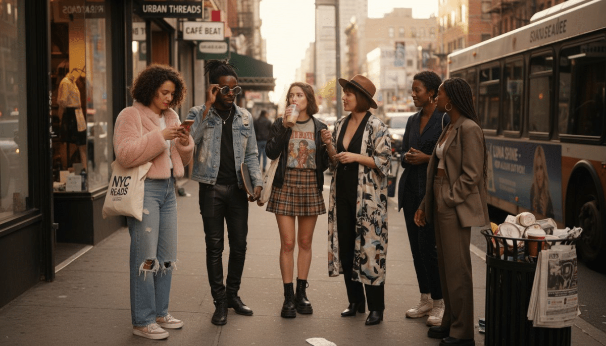 People in city wear celebrity inspired outfits