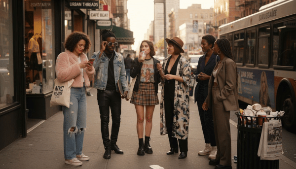 People in city wear celebrity inspired outfits