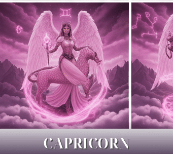Capricorn zodiac sign angel illustration