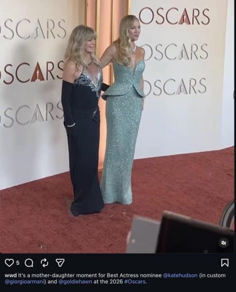 Kate Hudson, Goldie Hawn Oscars 2026