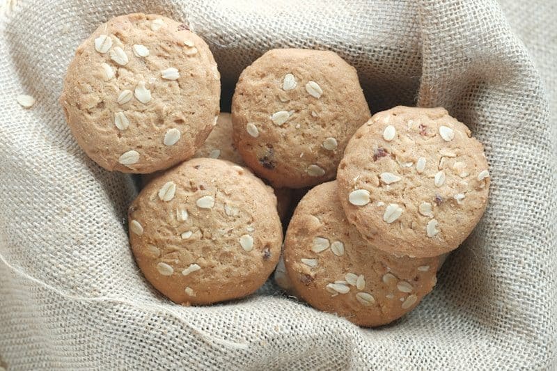 Apple-Spice Breakfast Cookies - brown cookies on white textile