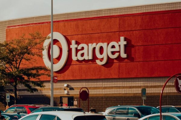 target , store with cars parked in front of it
