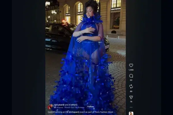 Cardi B ignored Paris couture rules at the Chopard party.