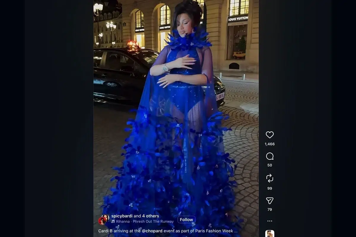 Cardi B ignored Paris couture rules at the Chopard party.